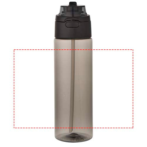 Theron 700 ml vattenflaska i återvunnen plast från RCS med lock med dubbla funktioner och utfällbart sugrör