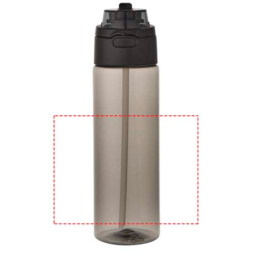 Theron 700 ml vattenflaska i återvunnen plast från RCS med lock med dubbla funktioner och utfällbart sugrör