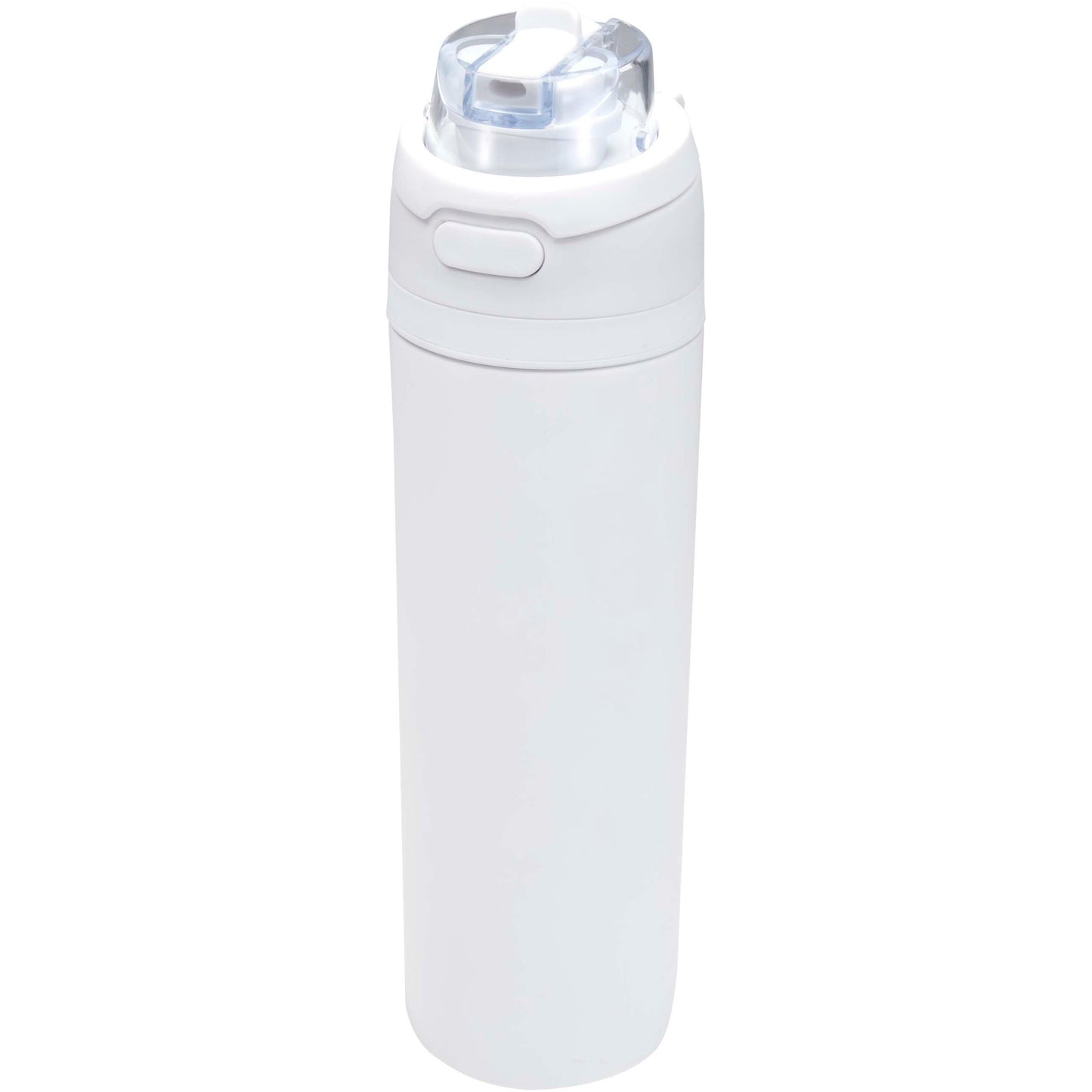 Theron 800 ml RCS-vattenflaska i återvunnet rostfritt stål med enkelvägg och lock med dubbla funktioner samt utfällbart sugrö