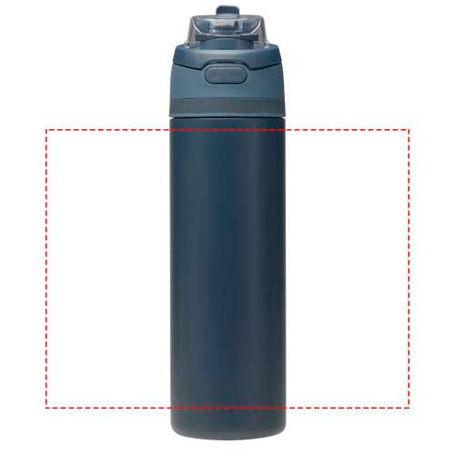 Theron 800 ml RCS-vattenflaska i återvunnet rostfritt stål med enkelvägg och lock med dubbla funktioner samt utfällbart sugrö