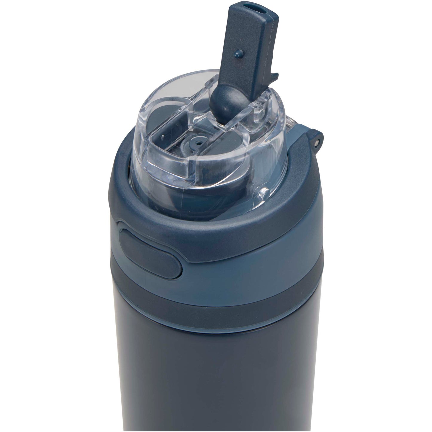 Theron 800 ml RCS-vattenflaska i återvunnet rostfritt stål med enkelvägg och lock med dubbla funktioner samt utfällbart sugrö