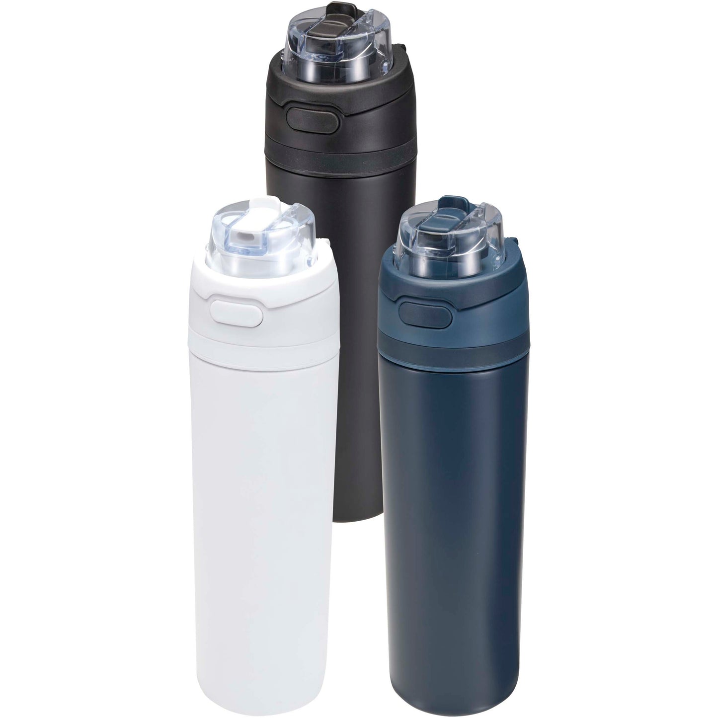 Theron 800 ml RCS-vattenflaska i återvunnet rostfritt stål med enkelvägg och lock med dubbla funktioner samt utfällbart sugrö