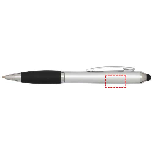 Nash kulspetspenna med stylus av RCS-certifierad återvunnen plast med färgad pennkropp och svart grepp (blått bläck)