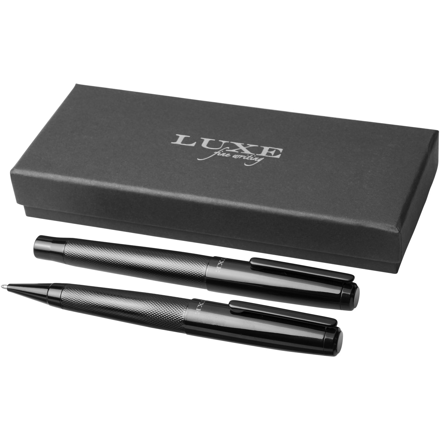 Gloss duo-penna i presentset (svart bläck)