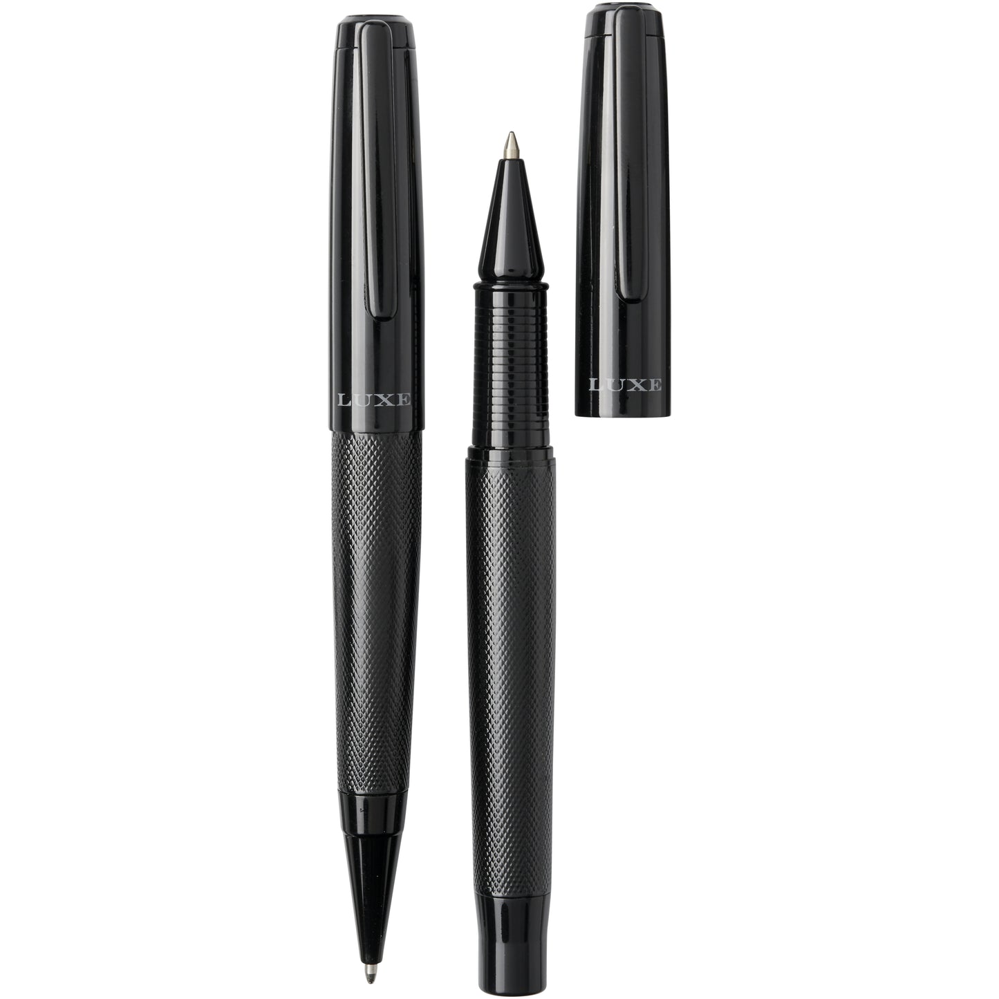 Gloss duo-penna i presentset (svart bläck)