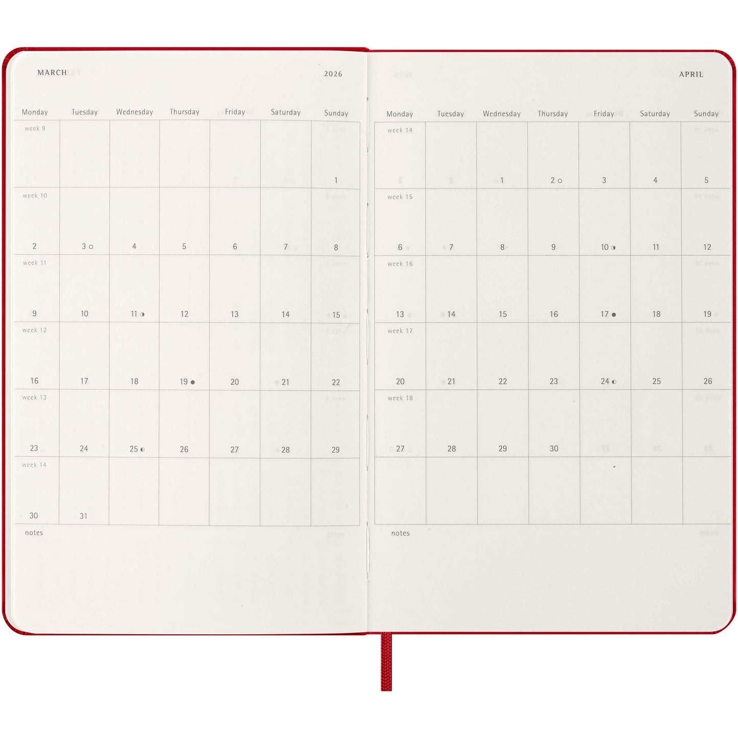 Moleskine inbunden 12-månaders daglig planeringskalender