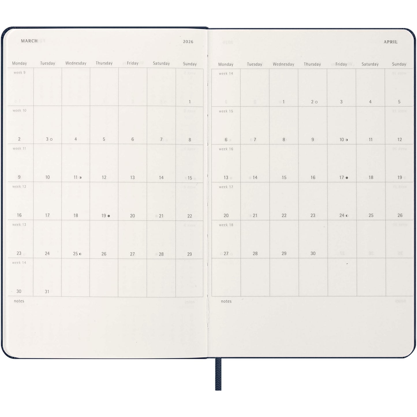 Moleskine inbunden 12-månaders daglig planeringskalender