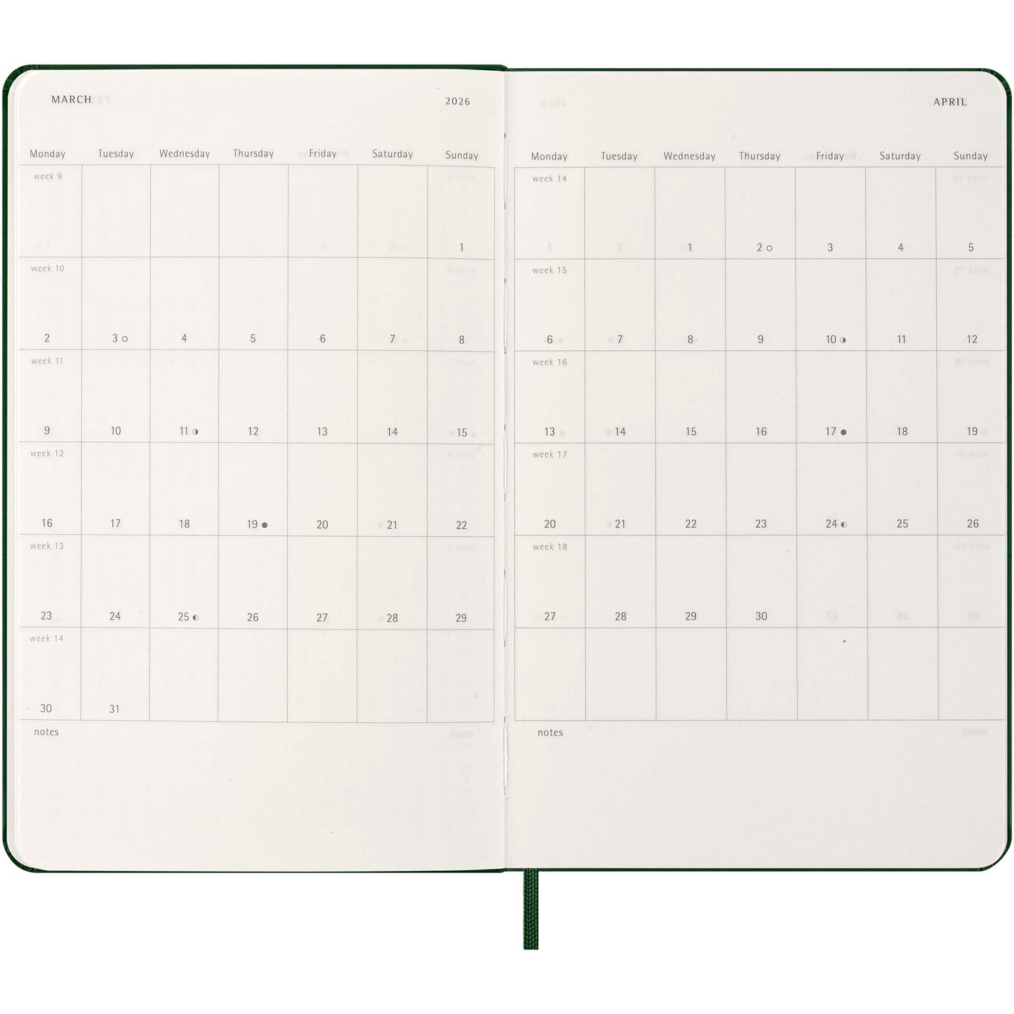 Moleskine inbunden 12-månaders daglig planeringskalender