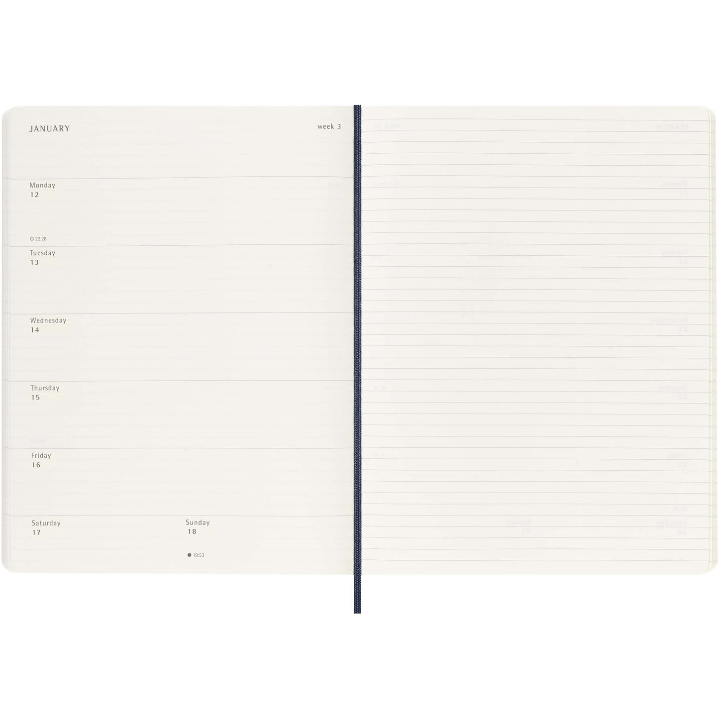 Moleskine 12-månaders anteckningsbok XL med mjukt omslag