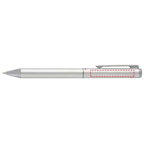 Lucetto presentförpackning med kulspetspenna och rollerballpenna i återvunnen aluminium (svart bläck)