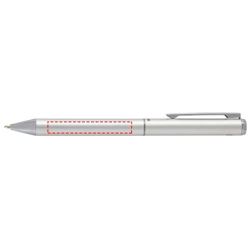 Lucetto presentförpackning med kulspetspenna och rollerballpenna i återvunnen aluminium (svart bläck)