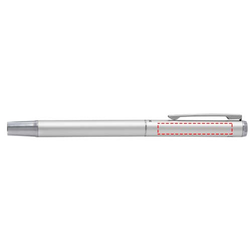 Lucetto presentförpackning med kulspetspenna och rollerballpenna i återvunnen aluminium (svart bläck)