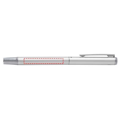Lucetto presentförpackning med kulspetspenna och rollerballpenna i återvunnen aluminium (svart bläck)