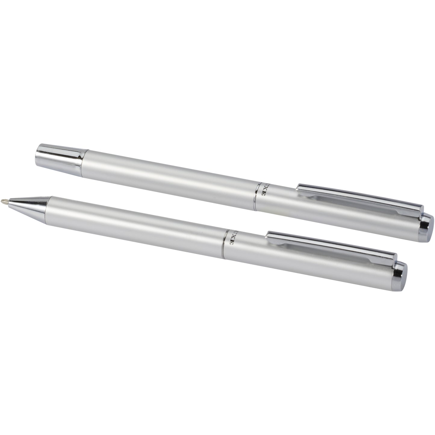 Lucetto presentförpackning med kulspetspenna och rollerballpenna i återvunnen aluminium (svart bläck)