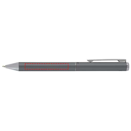Lucetto presentförpackning med kulspetspenna och rollerballpenna i återvunnen aluminium (svart bläck)