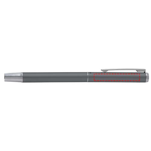 Lucetto presentförpackning med kulspetspenna och rollerballpenna i återvunnen aluminium (svart bläck)