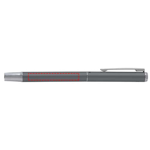 Lucetto presentförpackning med kulspetspenna och rollerballpenna i återvunnen aluminium (svart bläck)