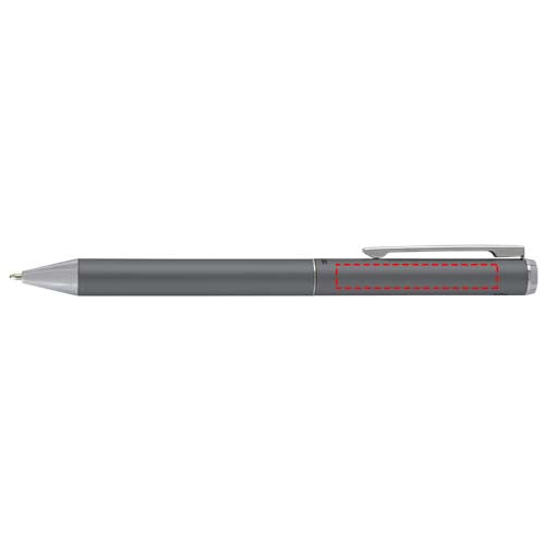 Lucetto presentförpackning med kulspetspenna och rollerballpenna i återvunnen aluminium (svart bläck)