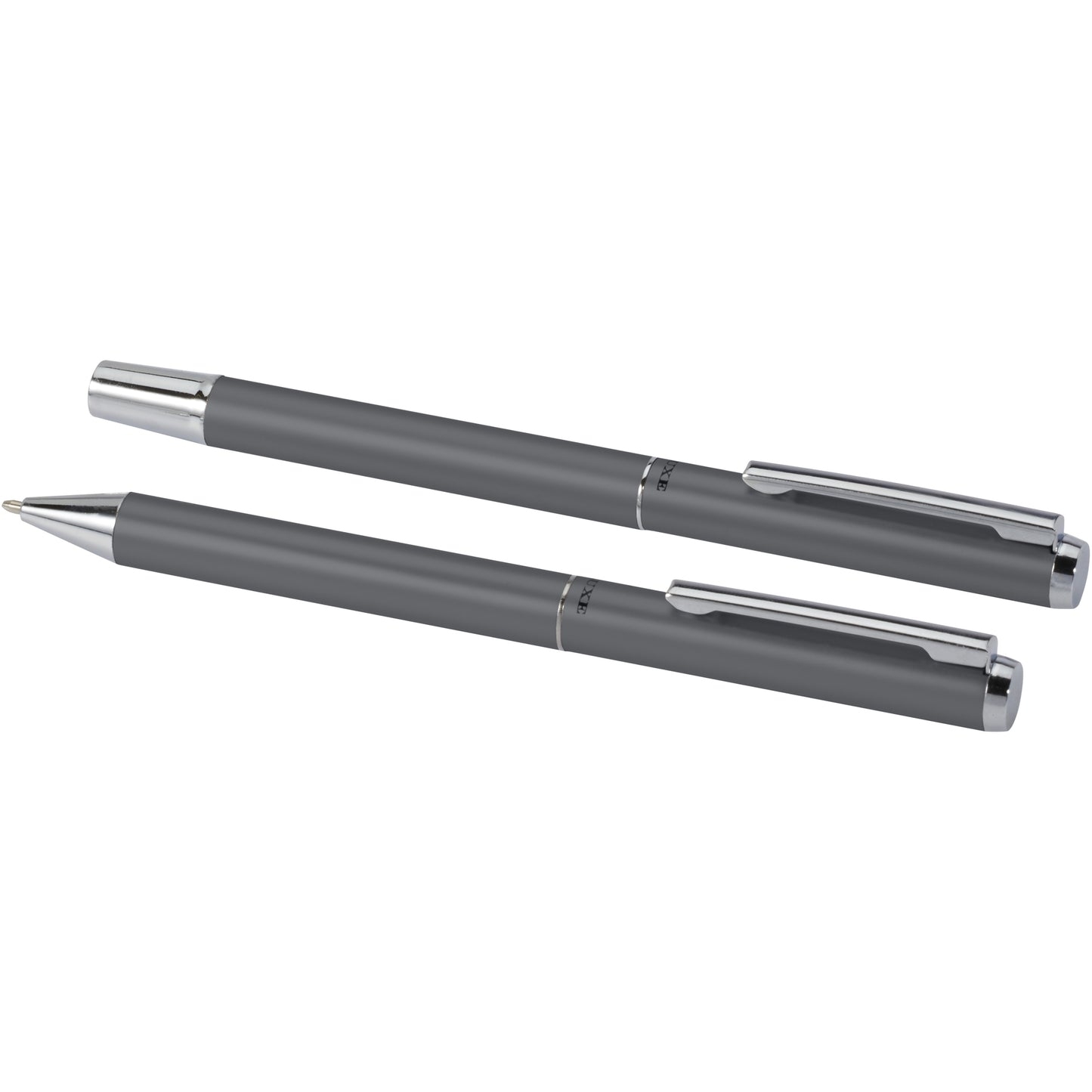 Lucetto presentförpackning med kulspetspenna och rollerballpenna i återvunnen aluminium (svart bläck)