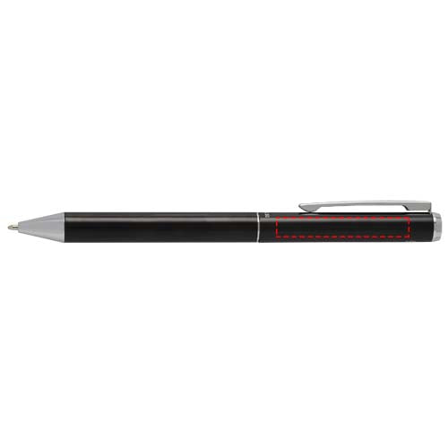 Lucetto presentförpackning med kulspetspenna och rollerballpenna i återvunnen aluminium (svart bläck)