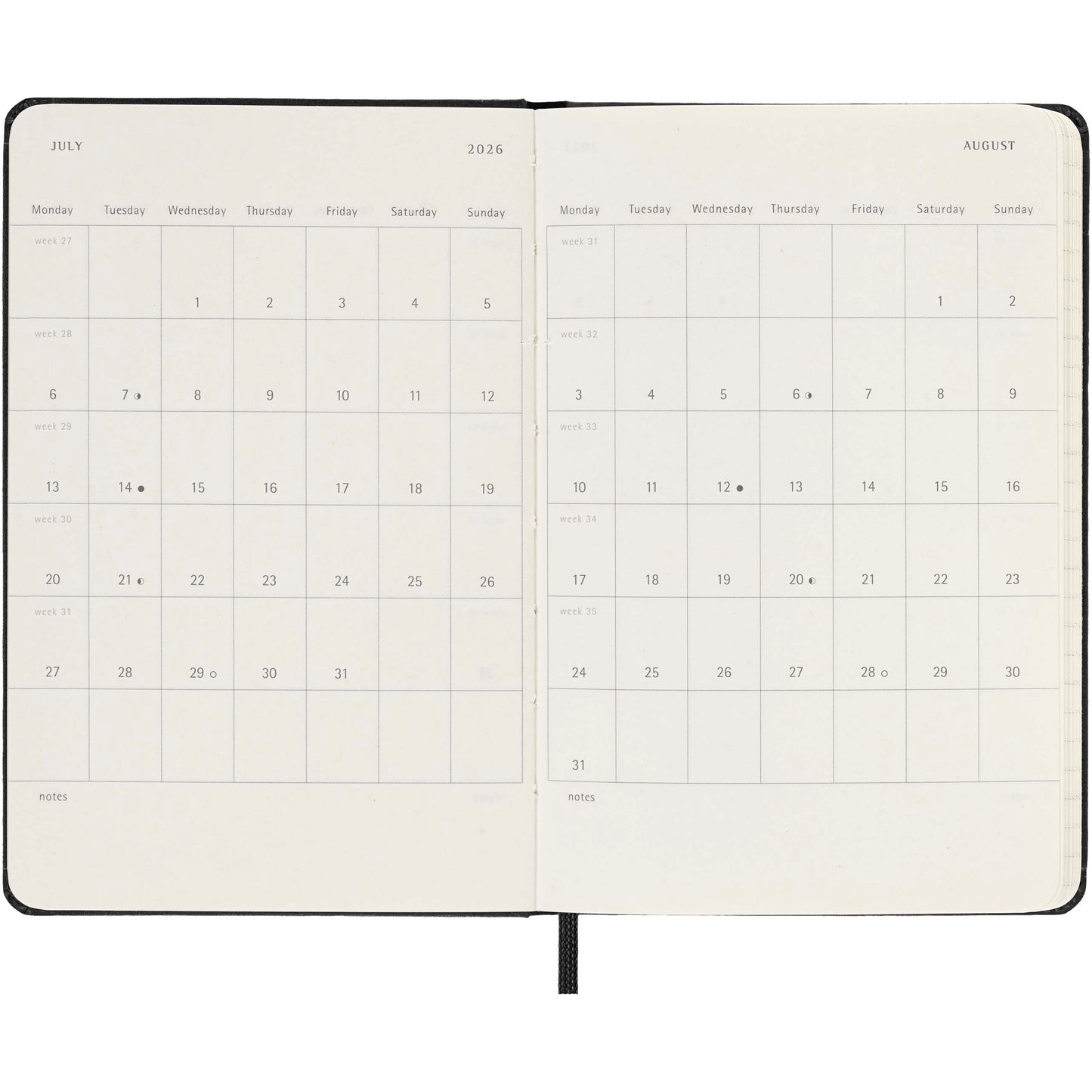 Moleskine inbunden 12-månaders daglig fickplanerare
