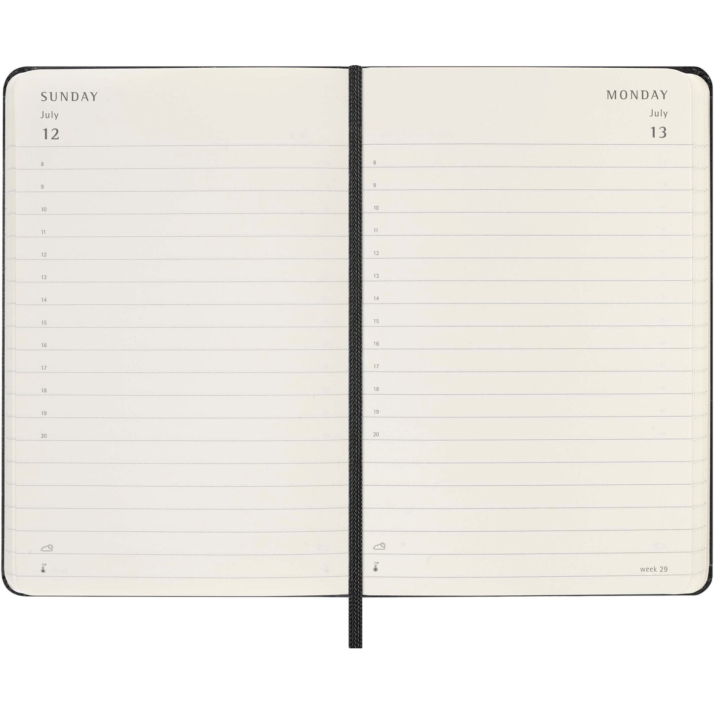 Moleskine inbunden 12-månaders daglig fickplanerare