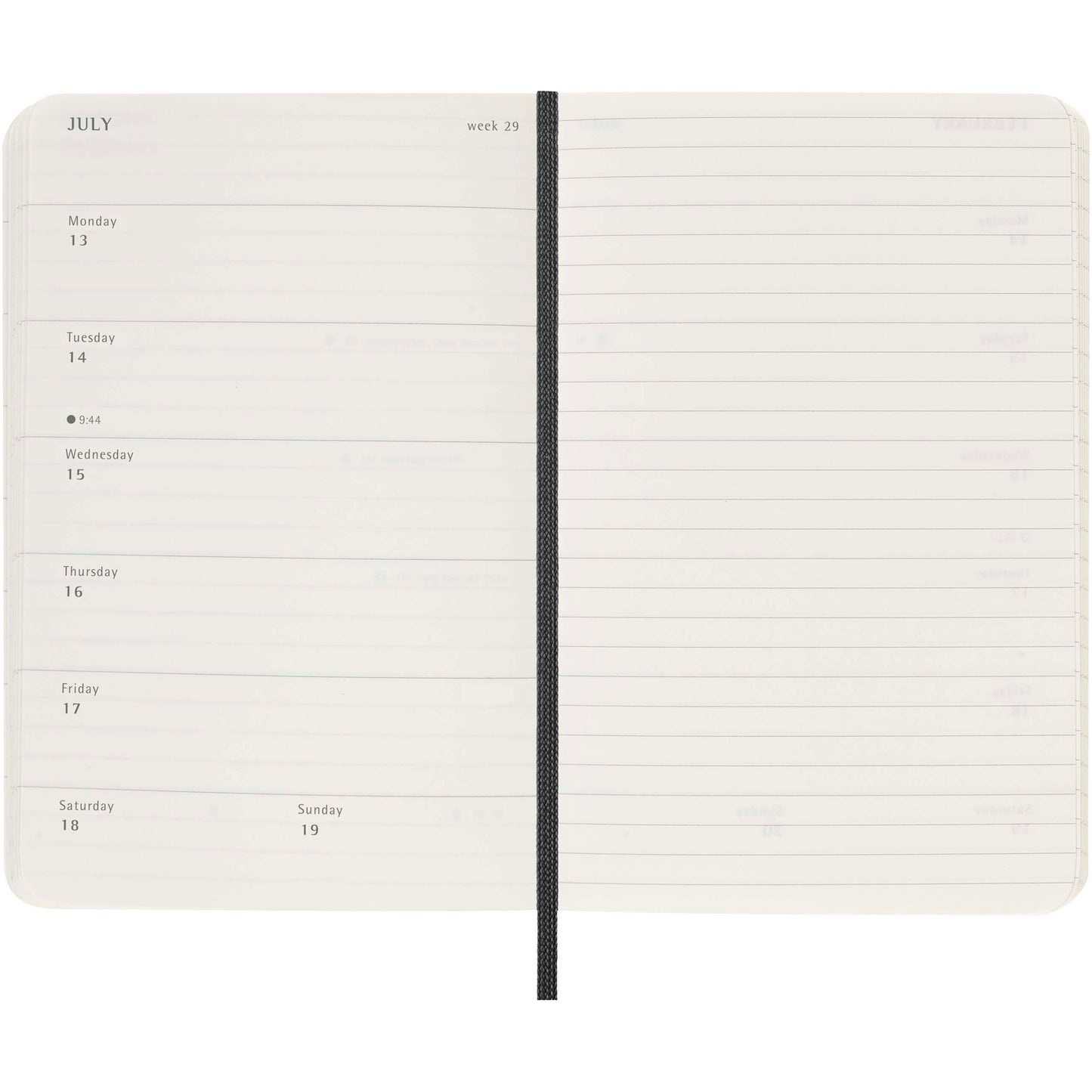 Moleskine 12-månaders veckoplanerare med mjukt omslag