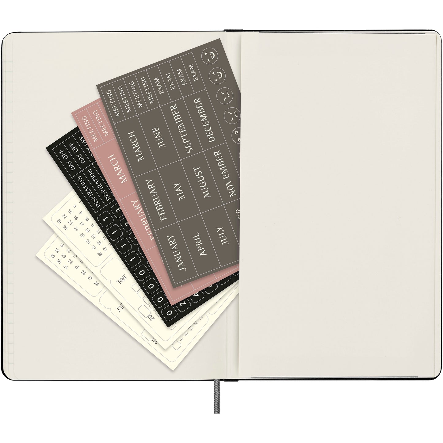 Moleskine inbunden ej daterad veckoplanerare, L