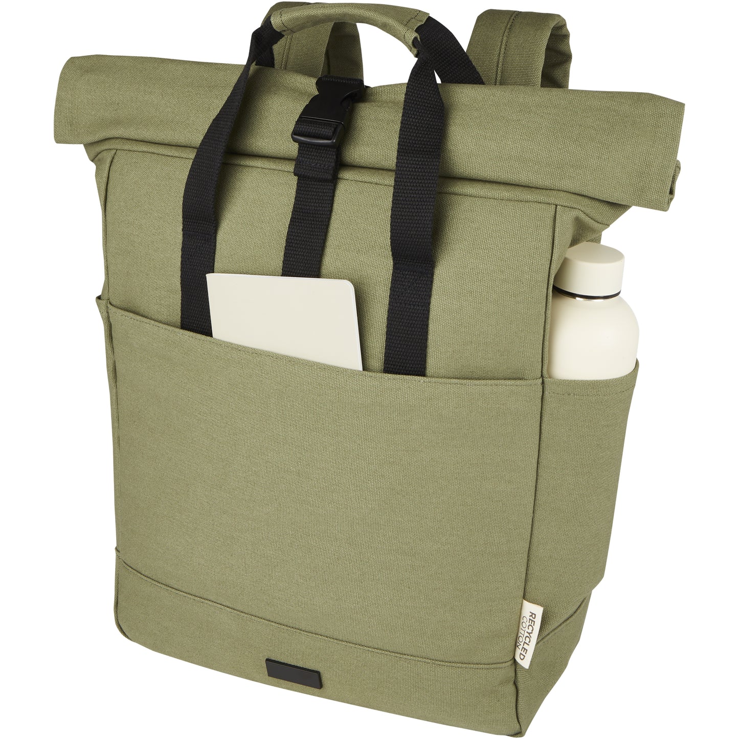 Joey 15" laptopväska med rullstängning av GRS-återvunnen canvas 15 liter
