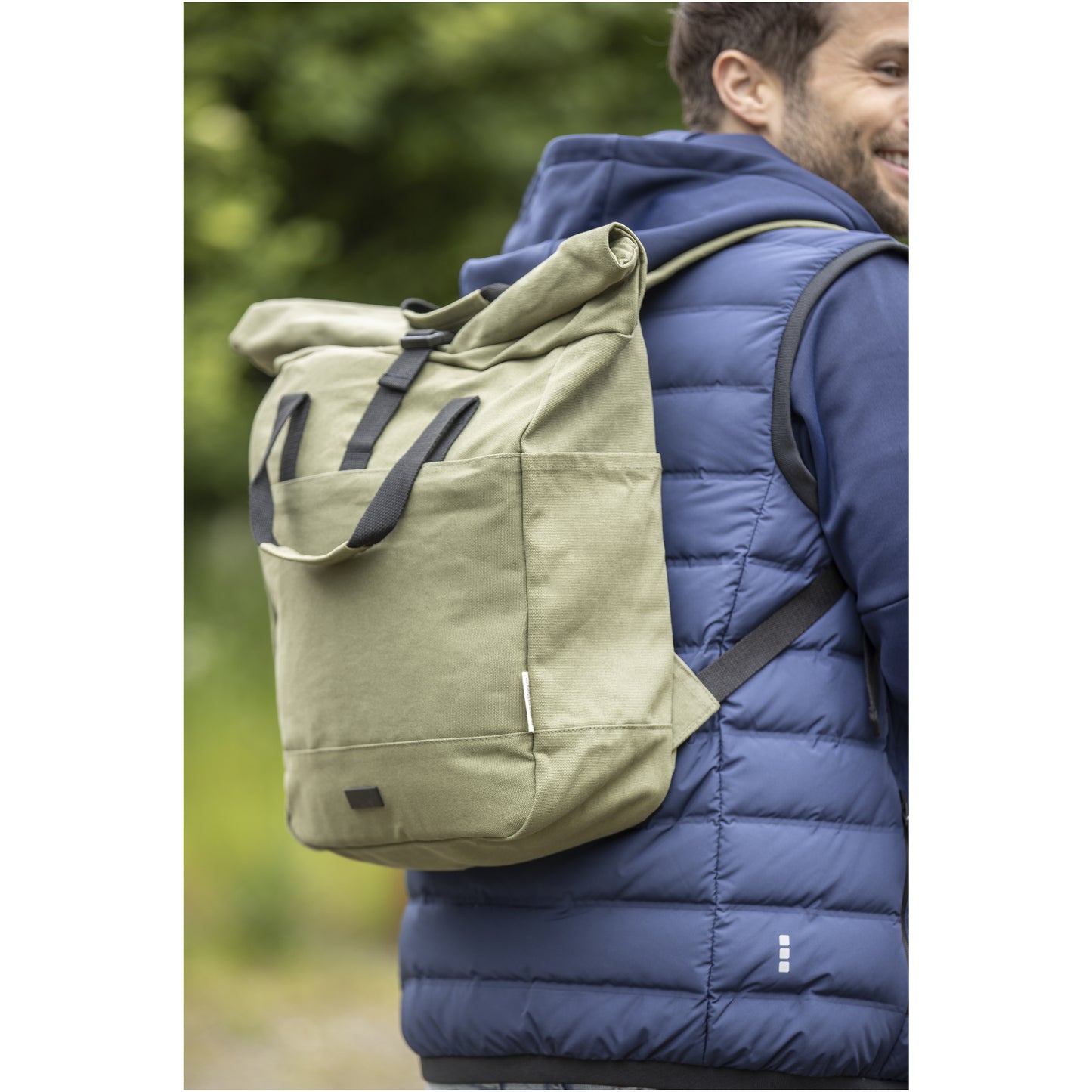 Joey 15" laptopväska med rullstängning av GRS-återvunnen canvas 15 liter