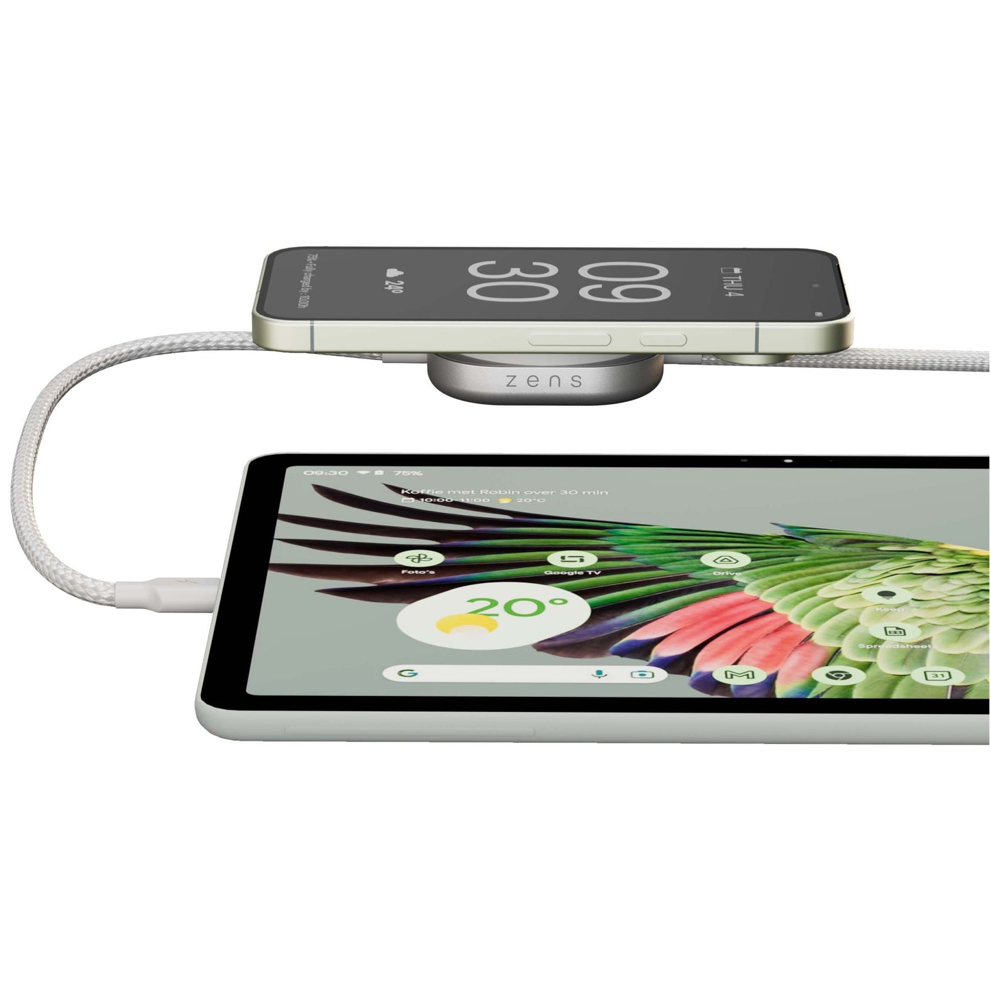 Zens Pro 2 240 W USB-C 2-i-1-laddningskabel