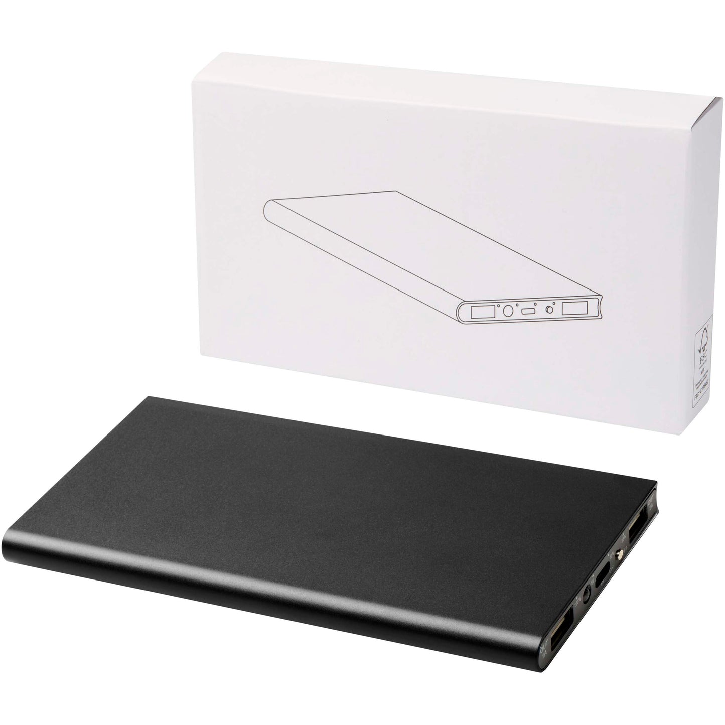 Plate 8 000 mAh powerbank i aluminium