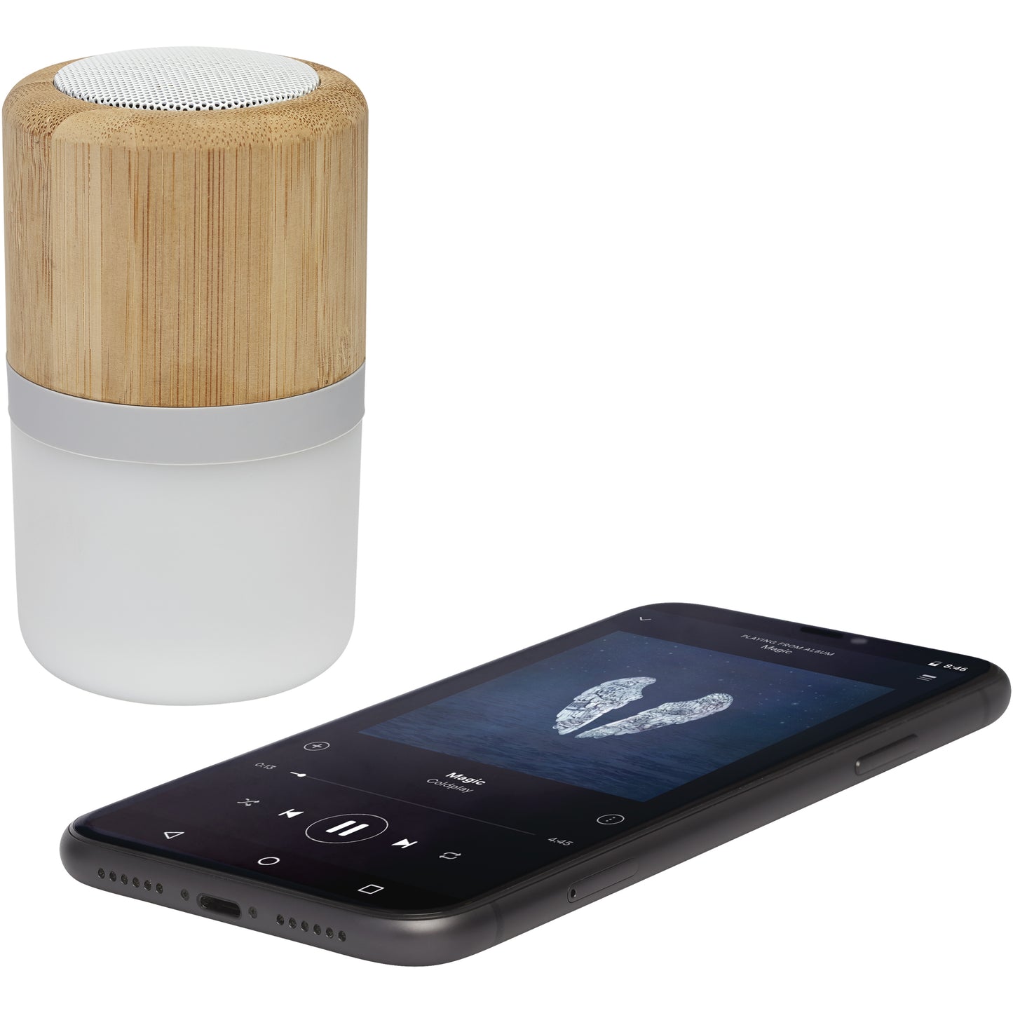 Aurea  Bluetooth® högtalare i bambu med ljus