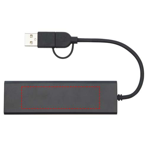 Rise USB 2.0-hubb av RCS-återvunnen aluminium