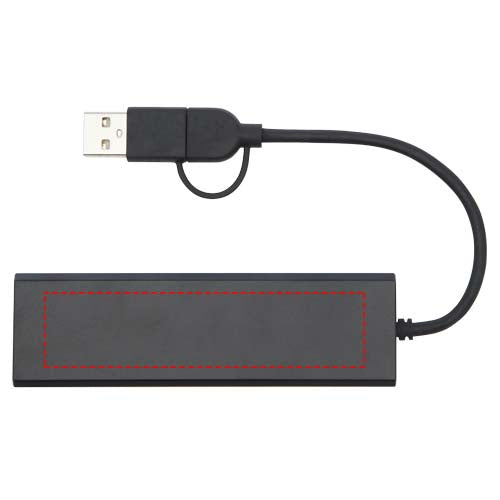 Rise USB 2.0-hubb av RCS-återvunnen aluminium