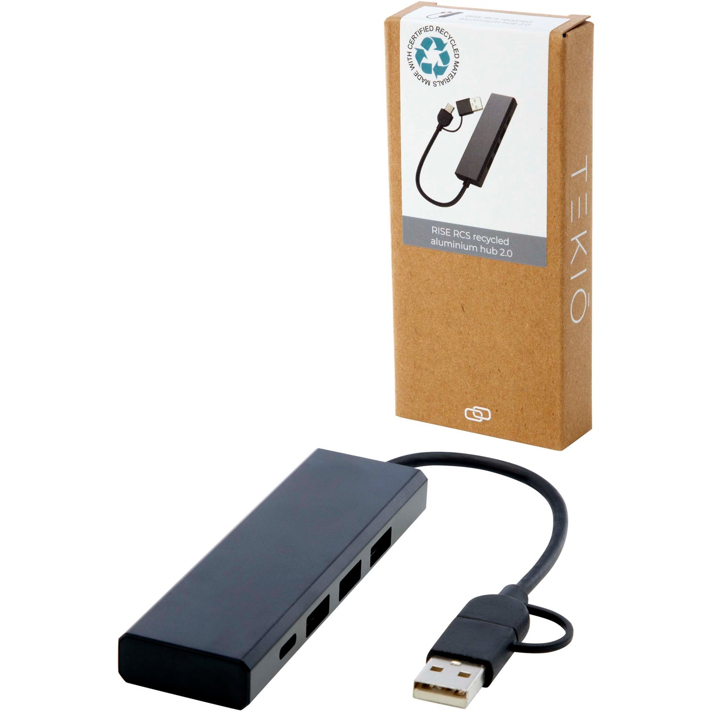 Rise USB 2.0-hubb av RCS-återvunnen aluminium