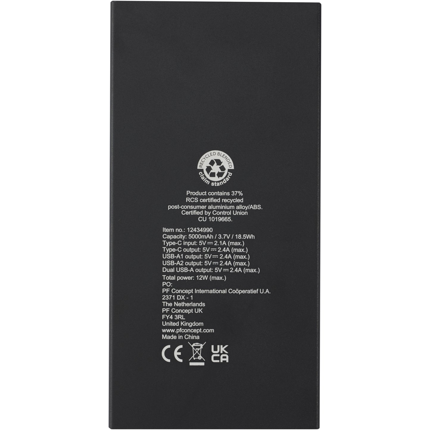 Connect 5 000 mAh powerbank av återvunnen aluminium