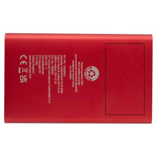 Pep 4 000 mAh Type C-powerbank av återvunnen aluminium