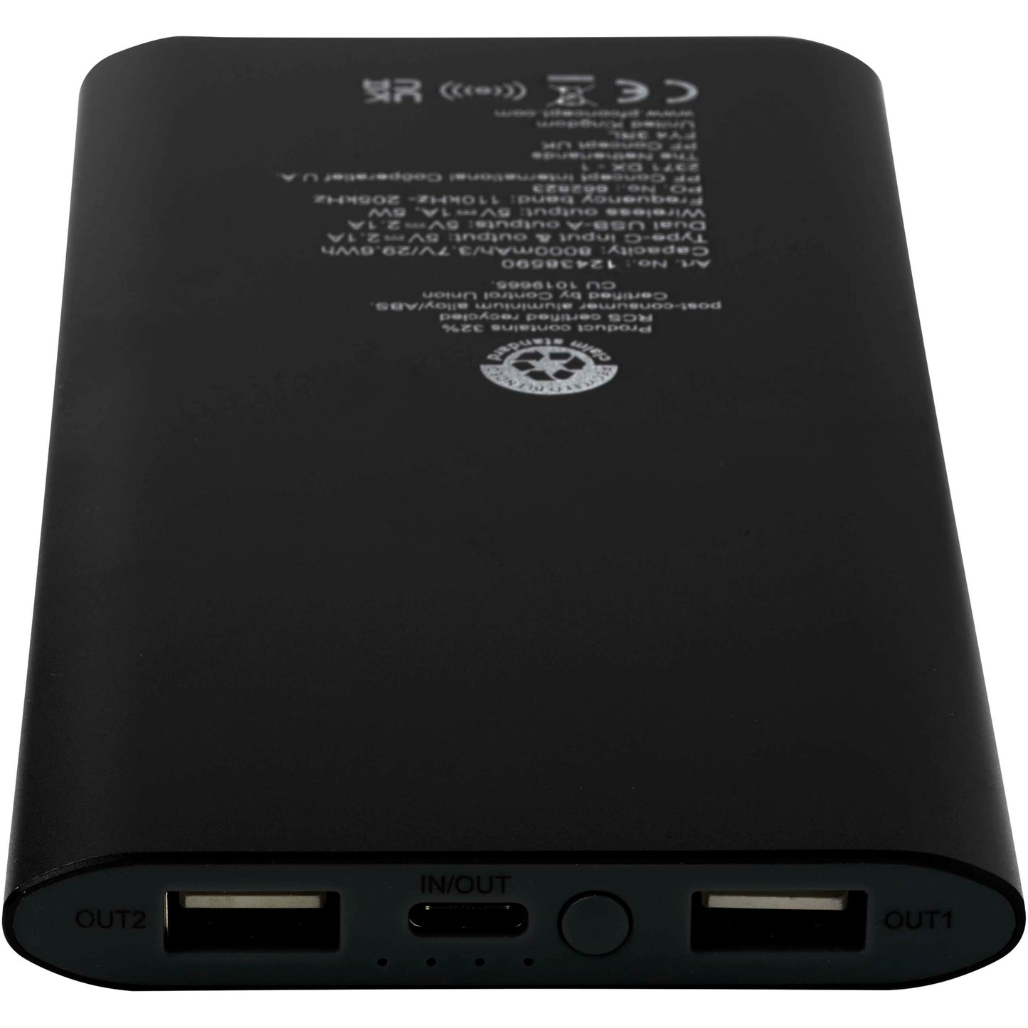 Juice trådlös 8 000 mAh Type C-powerbank i återvunnen aluminium