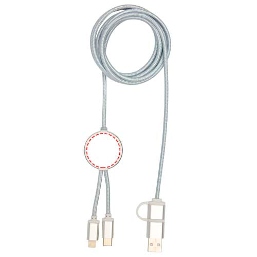 Alasia 5-i-1 150 cm datasynkroniserings- och 27 W snabbladdningskabel av återvunnen aluminium och plast