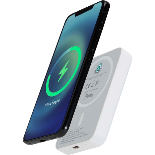 Acrab 5 000 mAh 15 W magnetisk trådlös powerbank med 20 W PD – tillverkad av återvunnen plast