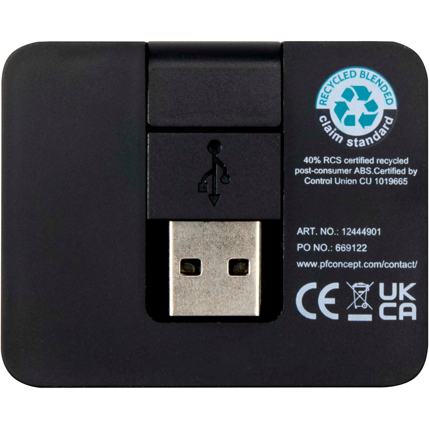 Gaia 4-portars USB-hubb med USB-A- och Typ-C-utgång och dubbla ingångar – tillverkad av återvunnen plast