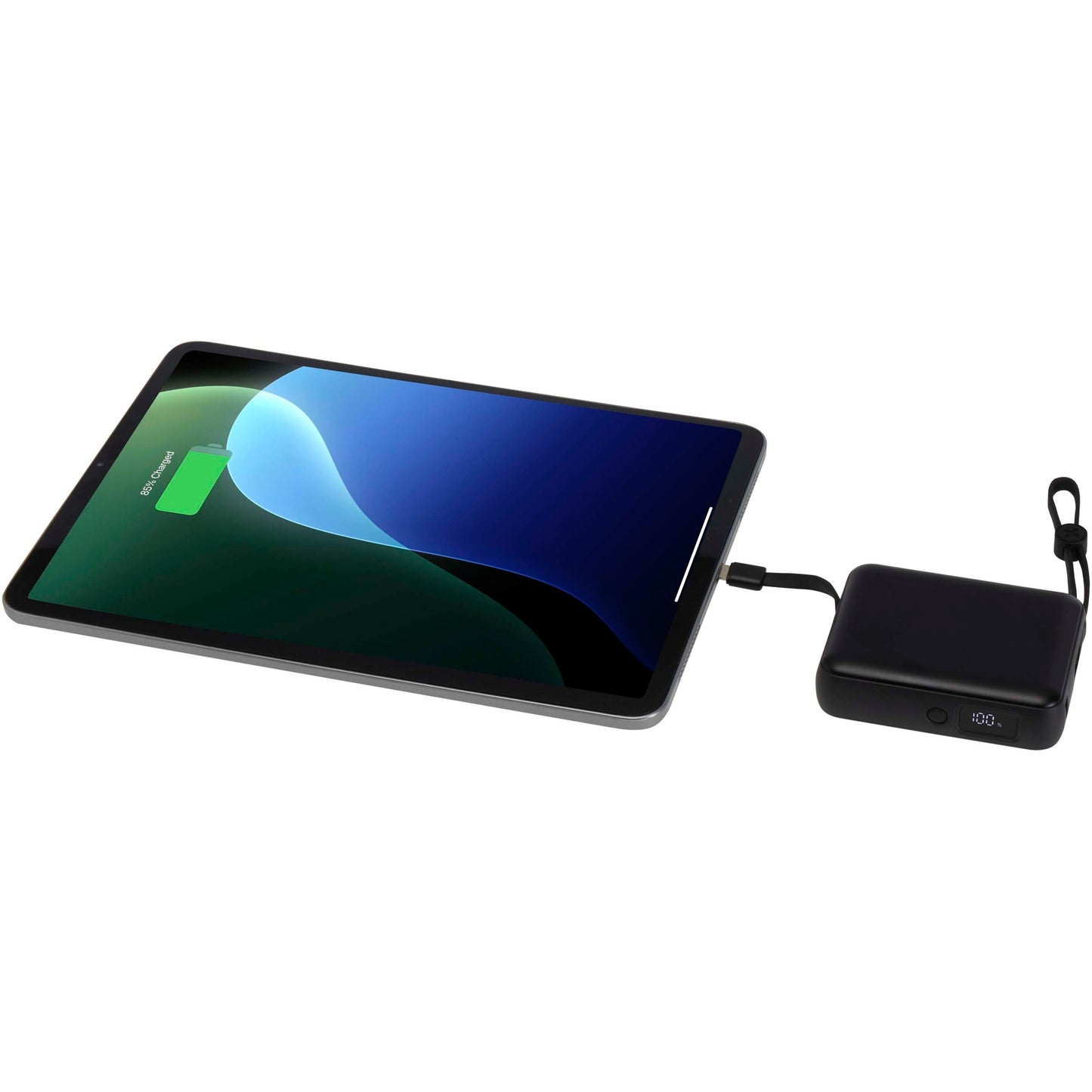 Acrux 10 000 mAh 35 W powerbank för surfplattor med inbyggd Type-C-kabel – tillverkad av återvunnen plast