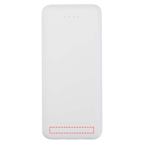 Adhil 10 000 mAh 10 W powerbank av återvunnen plast med två inbyggda kablar