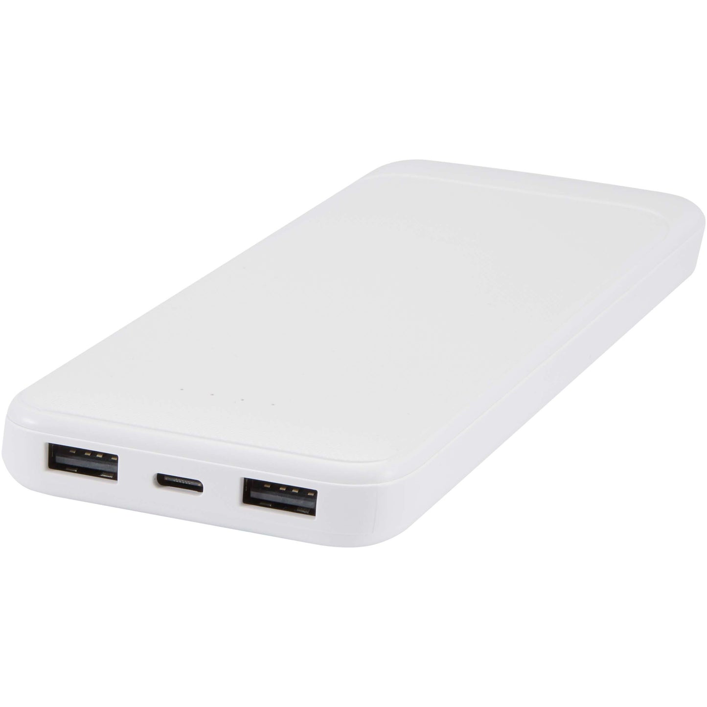 Adhil 10 000 mAh 10 W powerbank av återvunnen plast med två inbyggda kablar