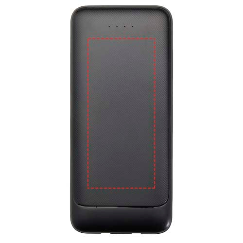 Adhil 10 000 mAh 10 W powerbank av återvunnen plast med två inbyggda kablar