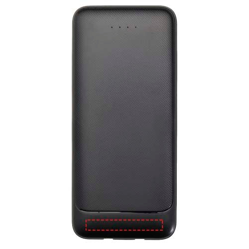 Adhil 10 000 mAh 10 W powerbank av återvunnen plast med två inbyggda kablar