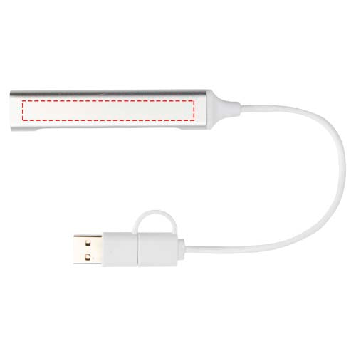 Alkaid 4-portars USB-A- och Typ-C-hubb med dubbla ingångar av återvunnen aluminium