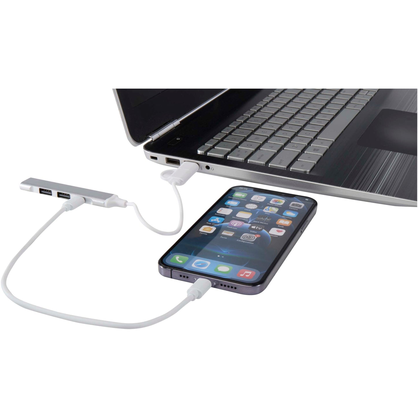 Alkaid 4-portars USB-A- och Typ-C-hubb med dubbla ingångar av återvunnen aluminium