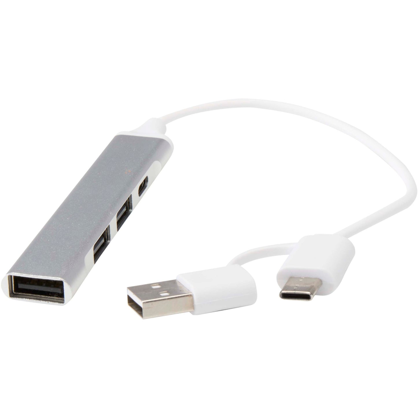 Alkaid 4-portars USB-A- och Typ-C-hubb med dubbla ingångar av återvunnen aluminium
